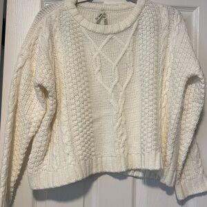 Mudd Cream Cable Knit Sweater